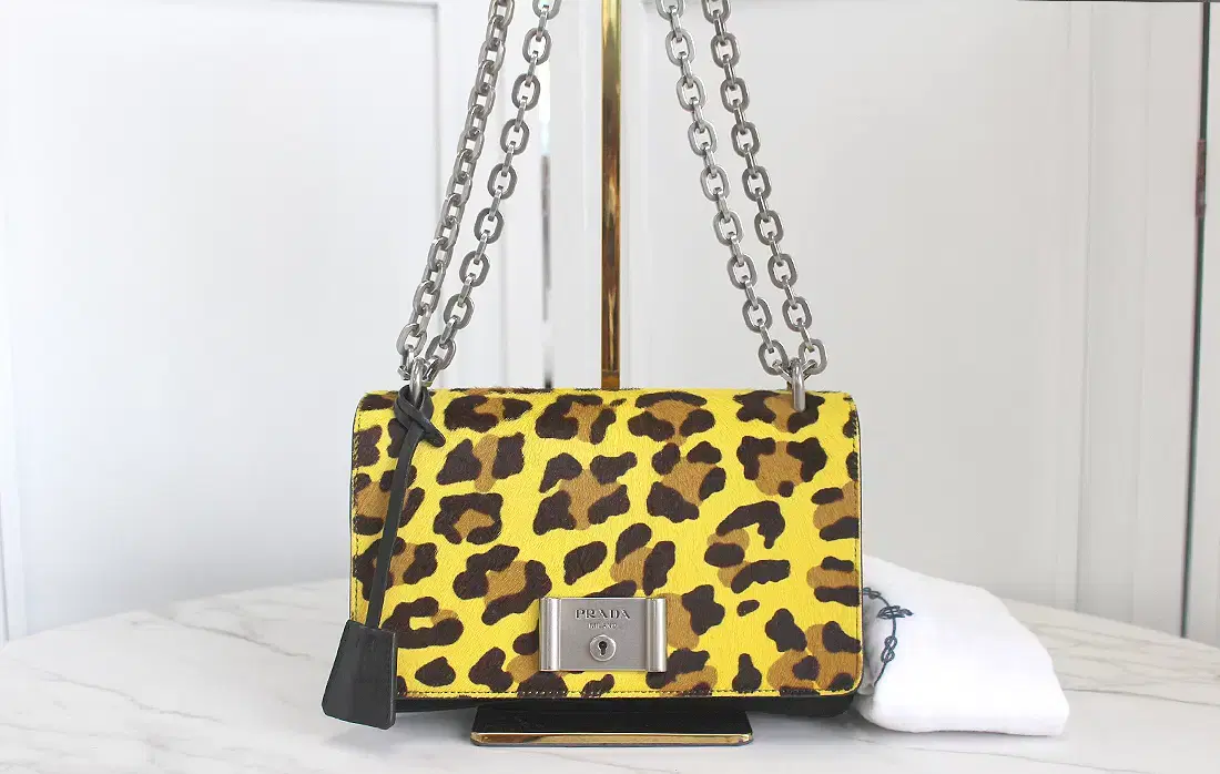 [Used]Prada 1BD009 Leopard Song Nylon Shoulder Bag