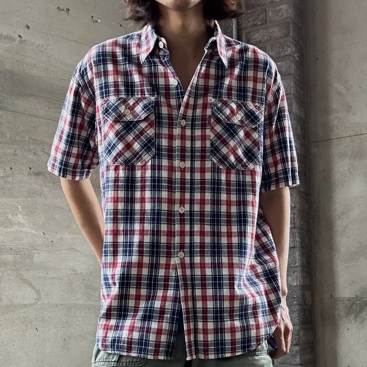 [L]Levi's 00s Check Short Sleeve Shirt