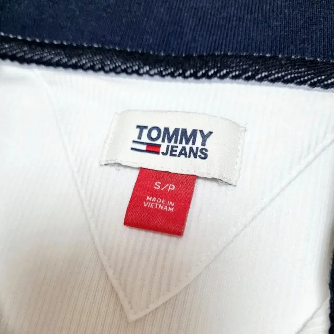 TOMMY HILFIGER 타미 여성 브이넥 카라 골지 반팔티