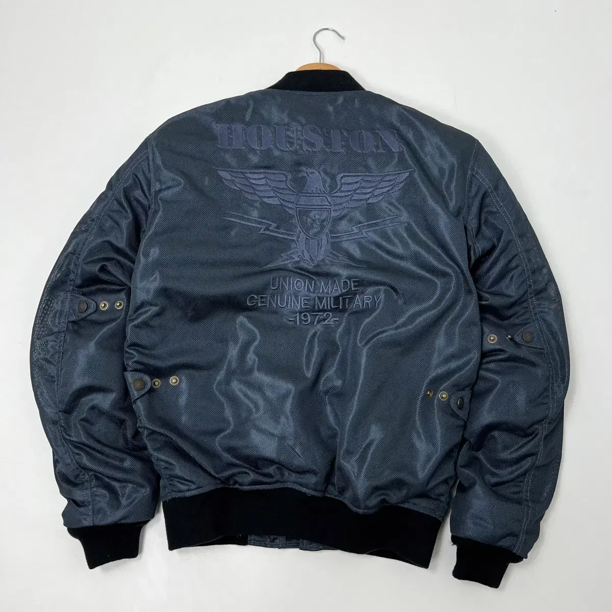 (Free Shipping) Houston Houston Gunmetal Ma-1 Big Logo Jacket