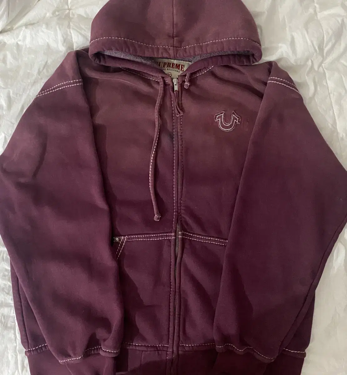 Supreme x True Religion Zip-Up Hooded Sweatshirt Eggplant - 22FW