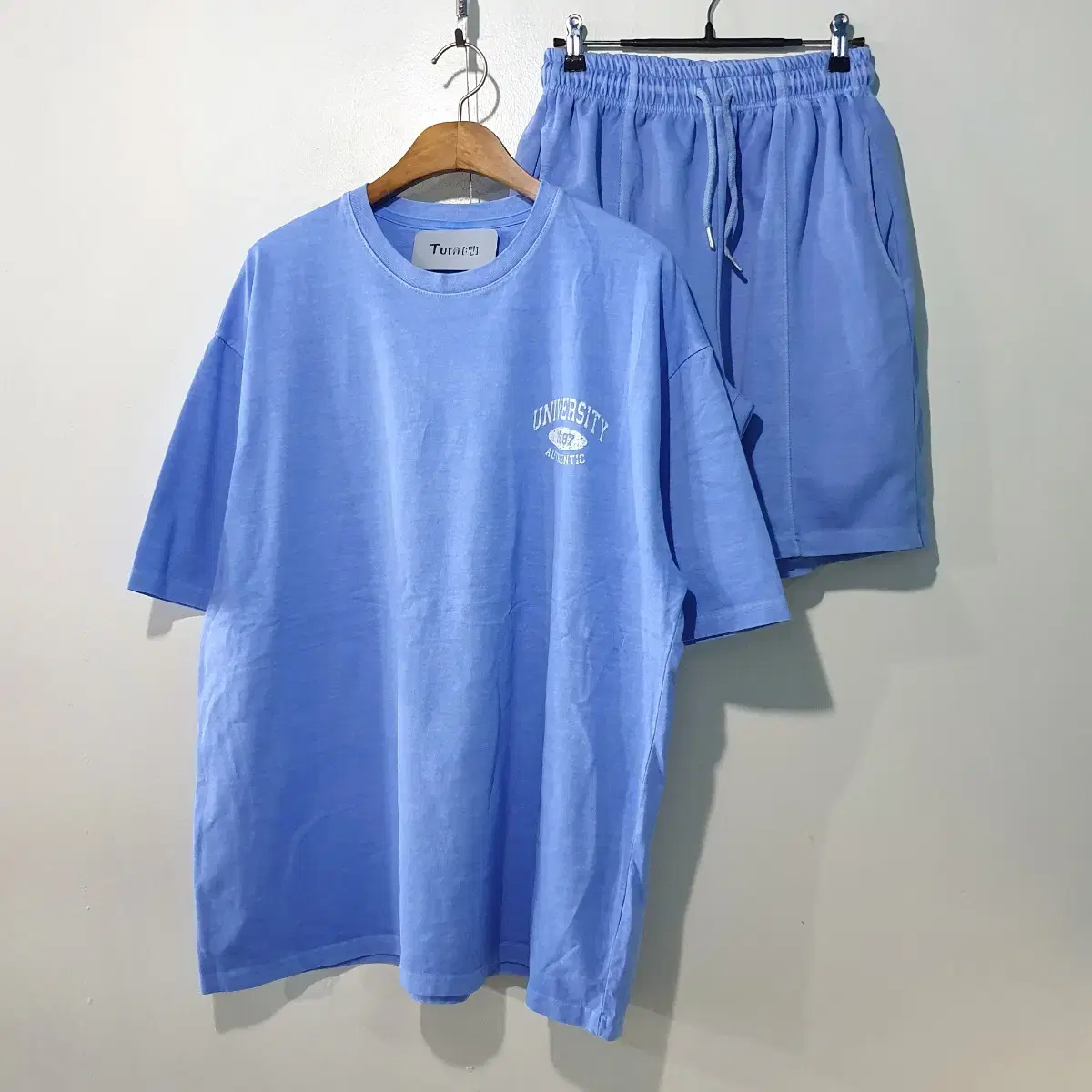 SS신상) 심플 유니버시티 피그먼트 반팔세트 12color S~4XL