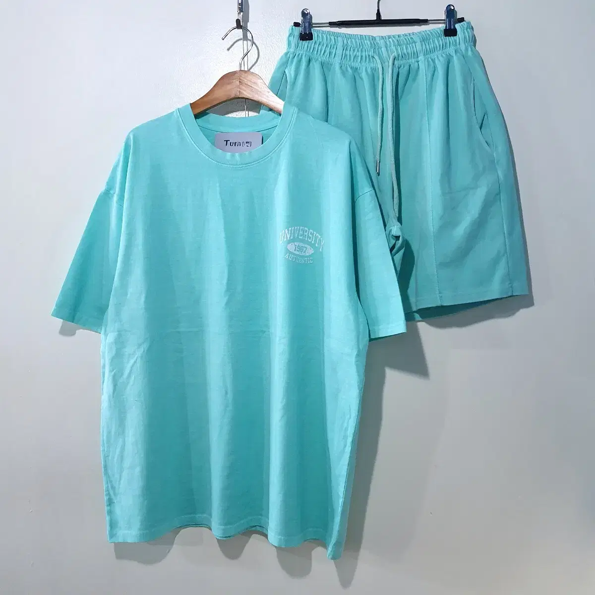 SS신상) 심플 유니버시티 피그먼트 반팔세트 12color S~4XL