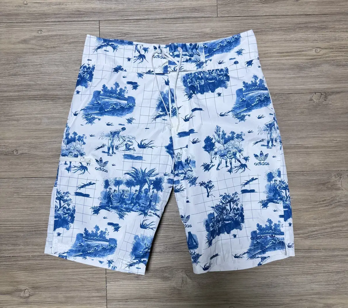 Adidas Patterned Side-Zip Swim Shorts