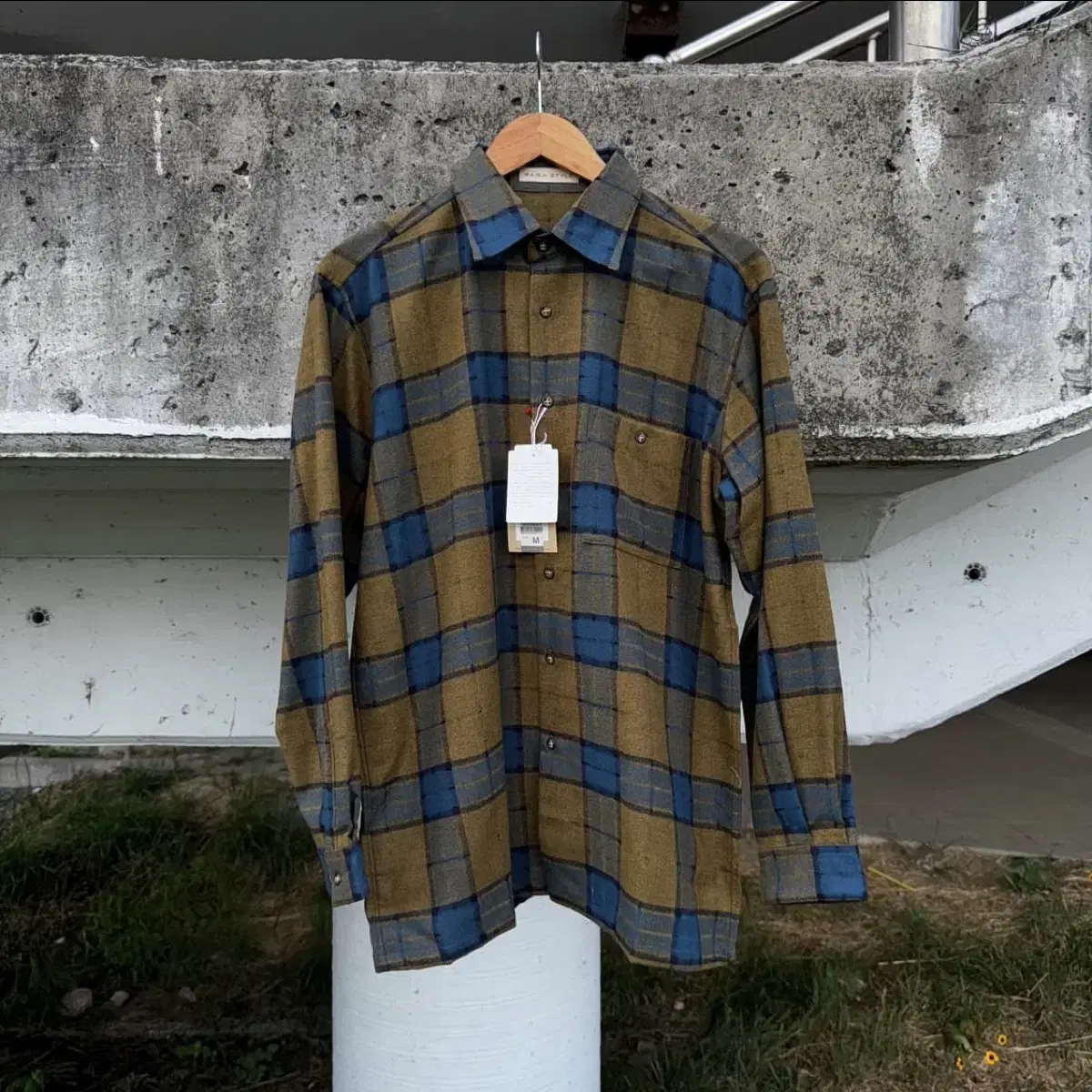 JPN Wool-Cashmere Blend Check Pattern Shirt