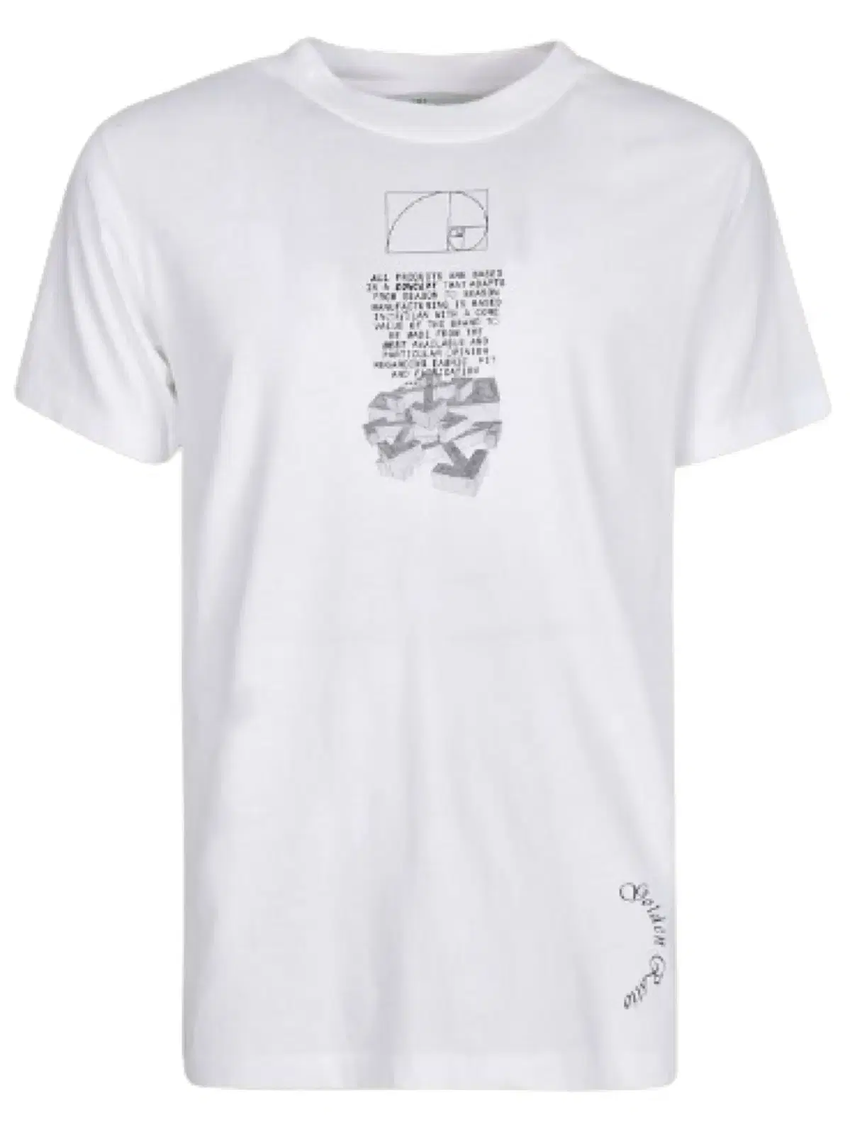 OFF WHITE 오프화이트 golden ratio 화이트 티셔츠