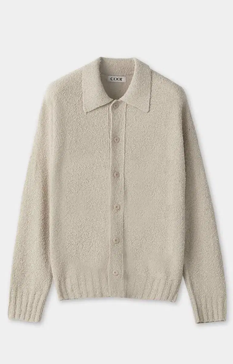 Coated Terry Open Collar Cardigan Warmsand [S]