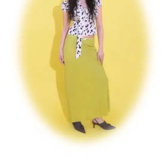 루루서울 Leon Maxi Skirt (Lime)