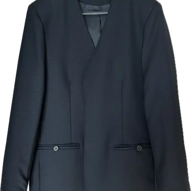 no collar jacket (deep navy)