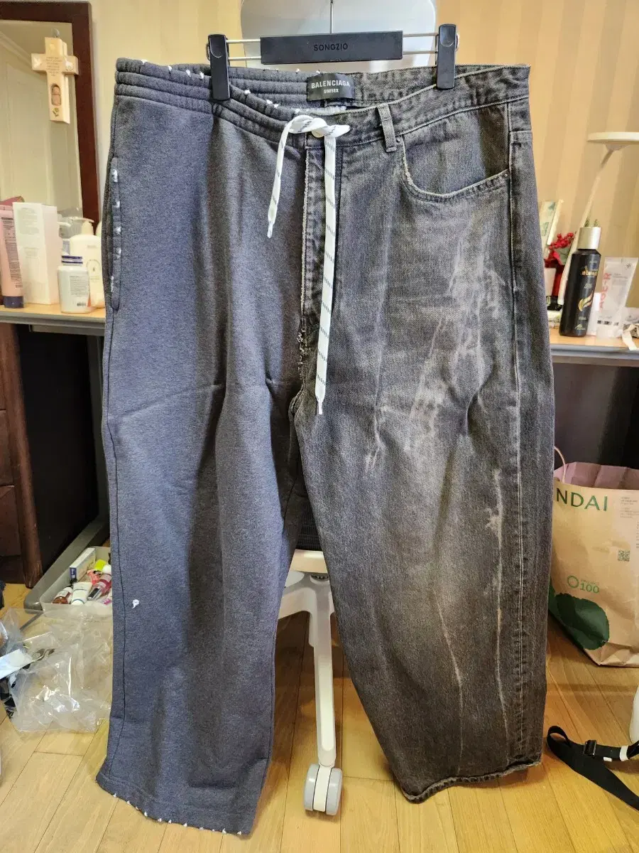 Balenciaga 24SS Hybrid brown denim sweatpants size M