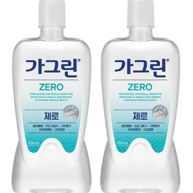 가그린 제로 구강청결제 1.2L 2개