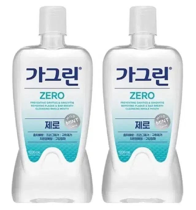 가그린 제로 구강청결제 1.2L 2개