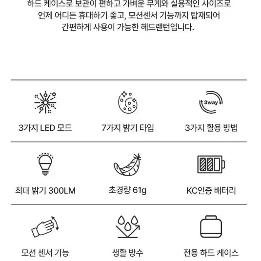 새상품 캠핑용품 충전식 LED 헤드랜턴 급처