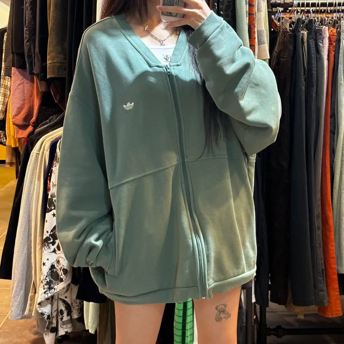 (NO.9) ADIDAS 아디다스 그린 집업 져지 트랙탑 (2XL)