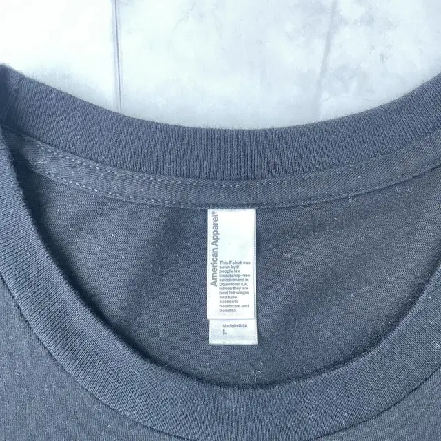 American Apparel 프린팅 반팔 티셔츠