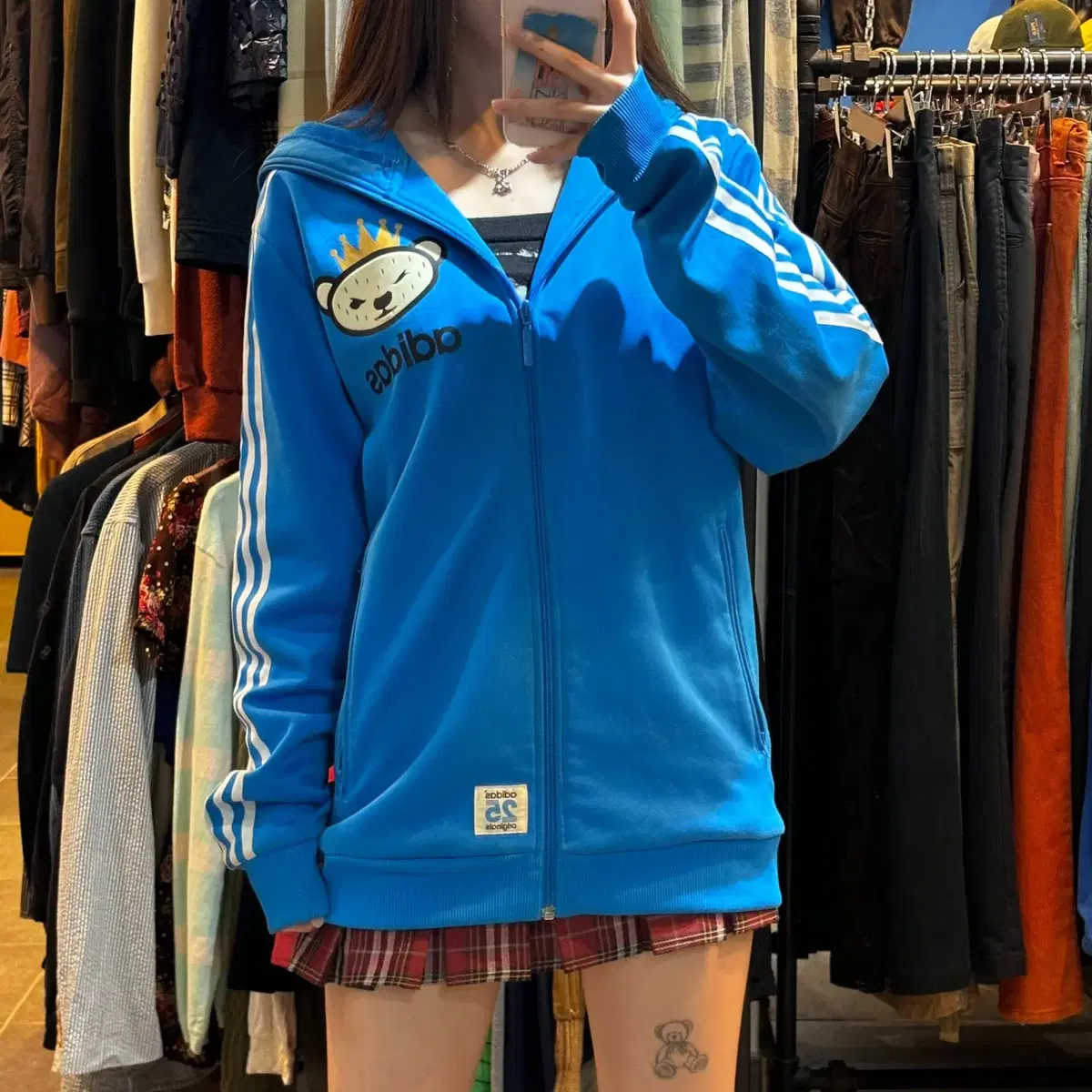 (NO.9) ADIDAS bloo Hooded zip-up jersey track top