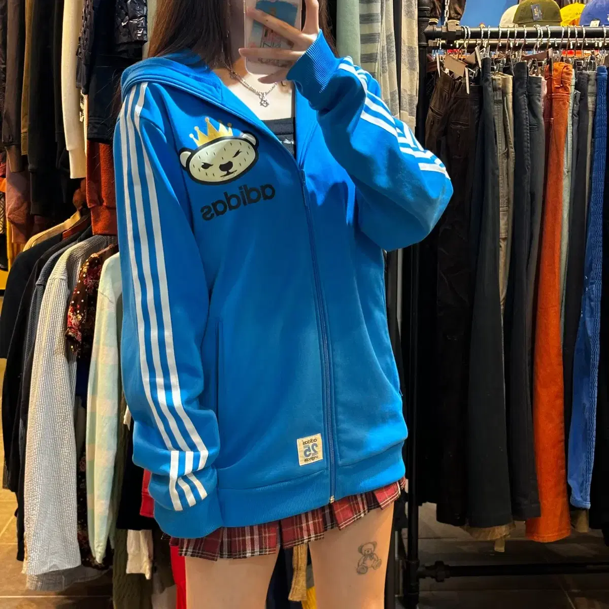 (NO.9) ADIDAS 아디다스 블루 후드 집업 져지 트랙탑