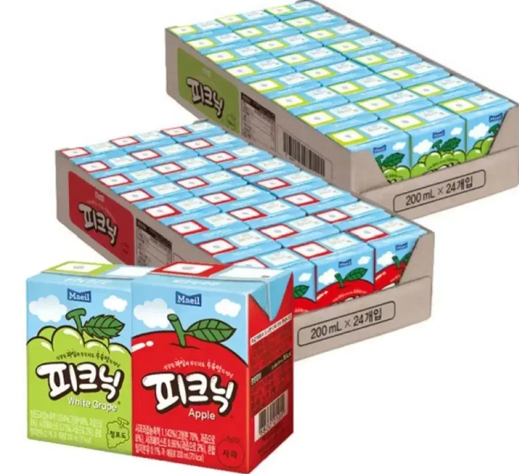 매일유업피크닉사과+청포도200MLx48팩 12790원