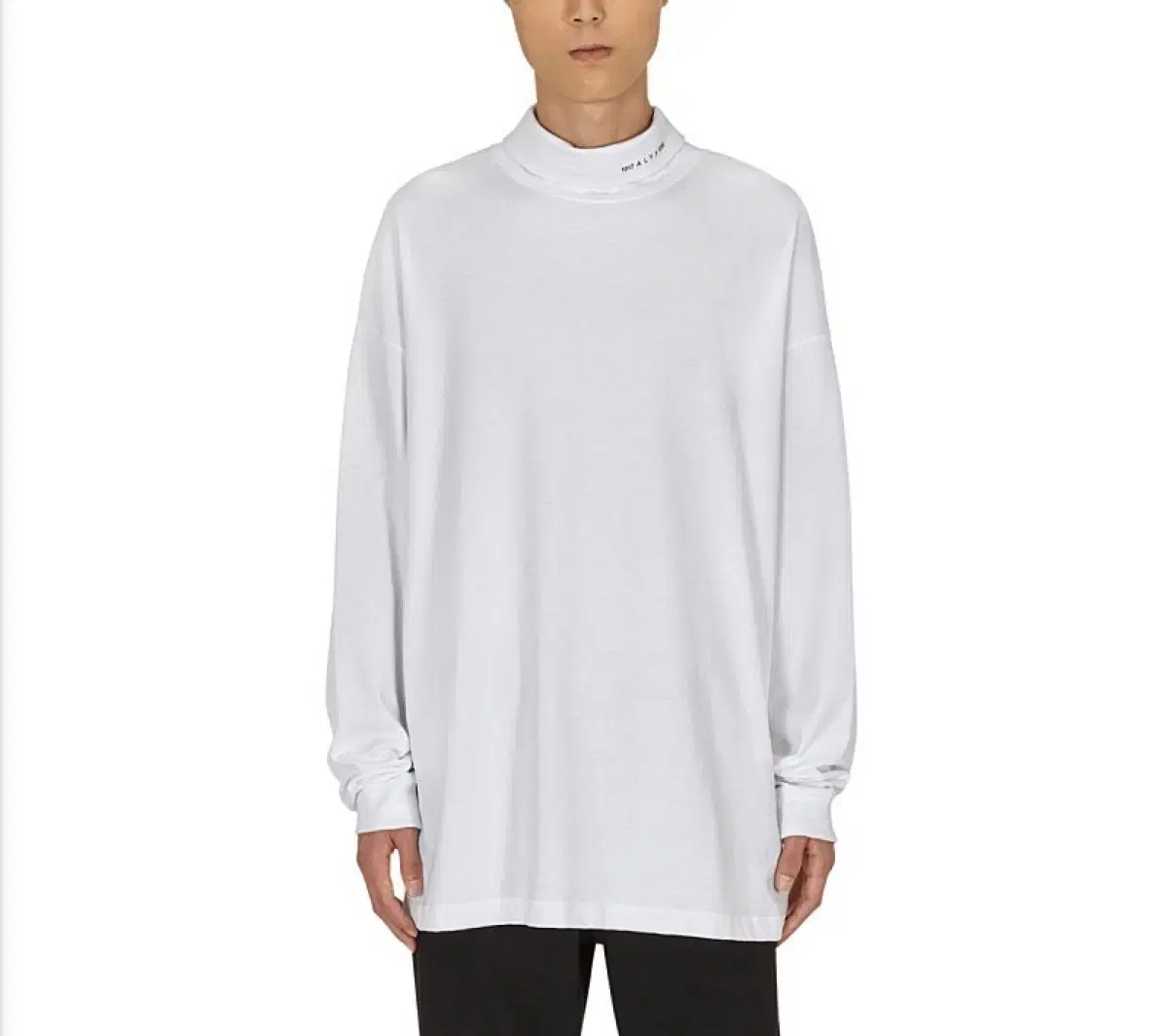 (Genuine/New) 1017 ALYX Men's White Roll Neck Long Sleeve