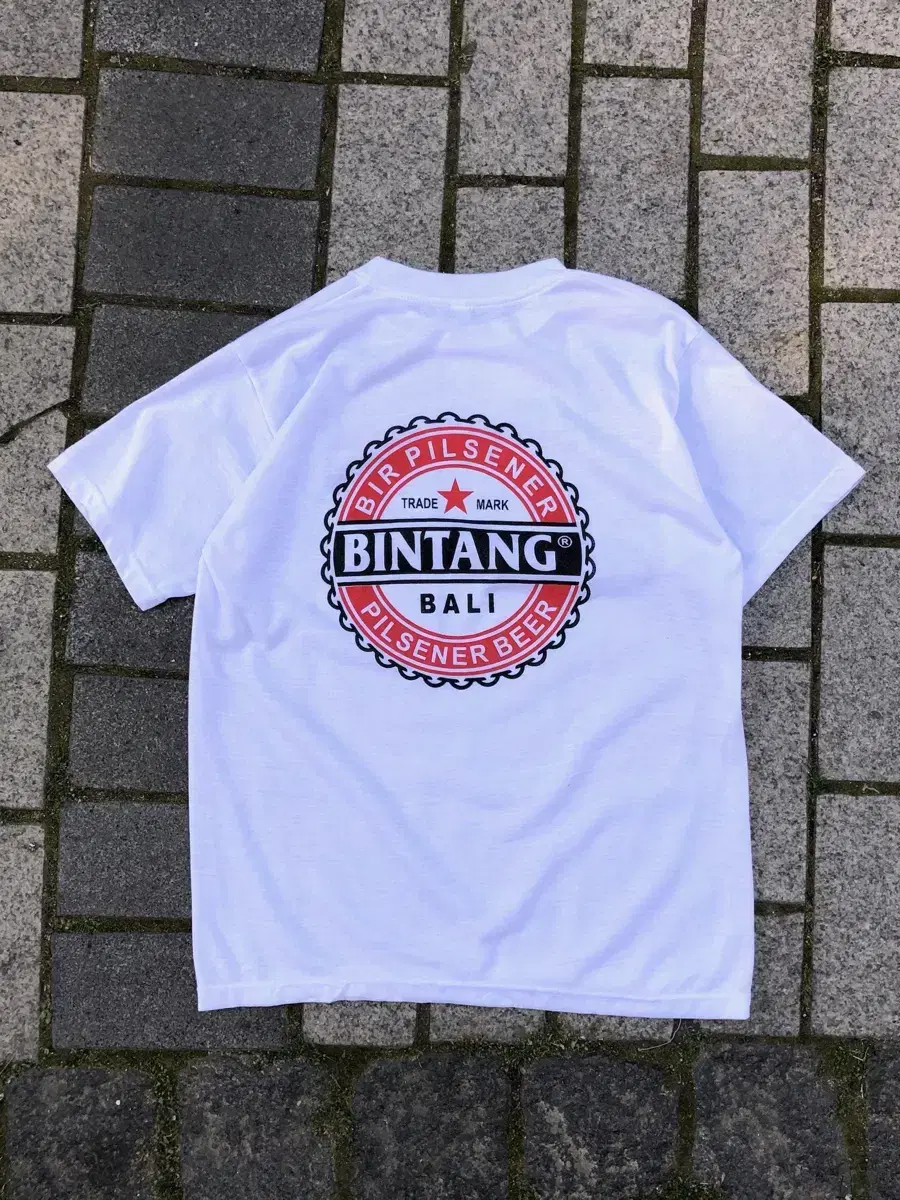 Bintang 필스너 비어 프린팅 반팔 티셔츠