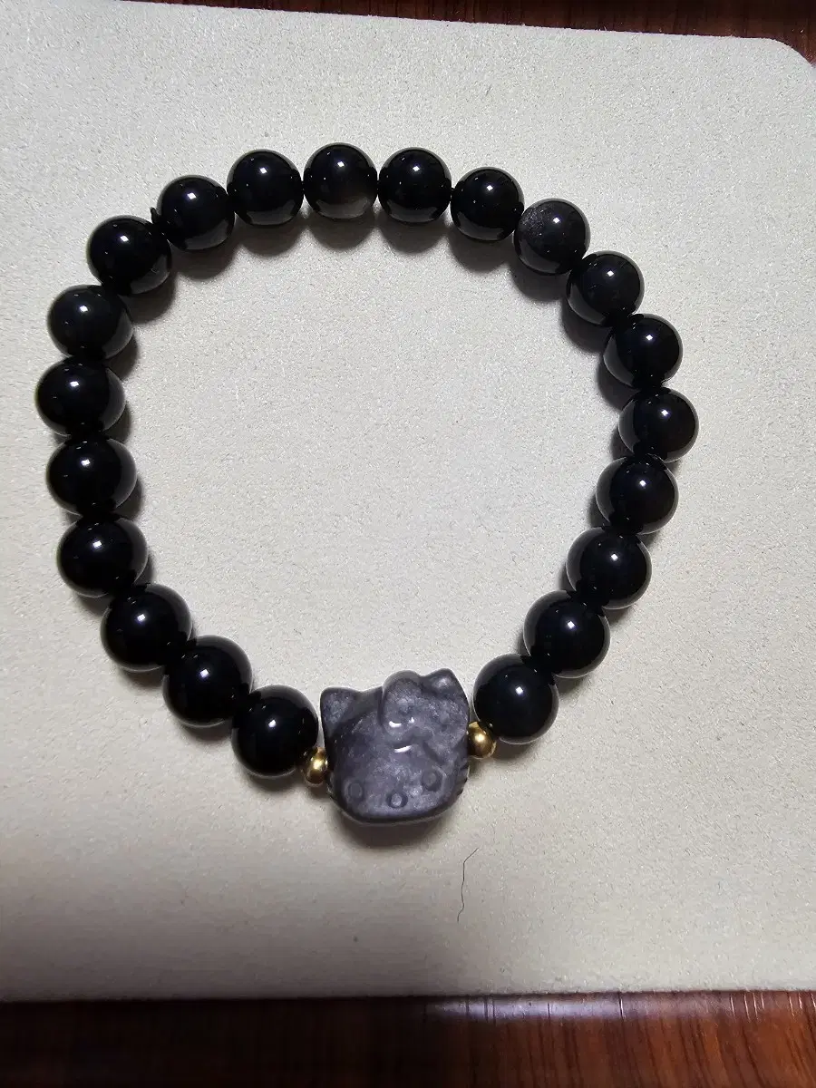 Obsidian Kitty Bracelet