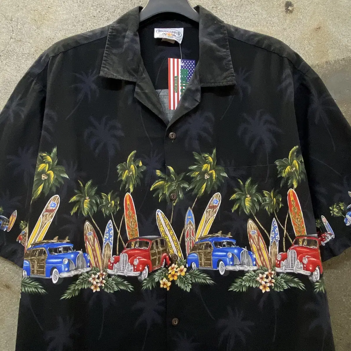 90s Made in Hawaii 오리지널 블랙 하와이안셔츠