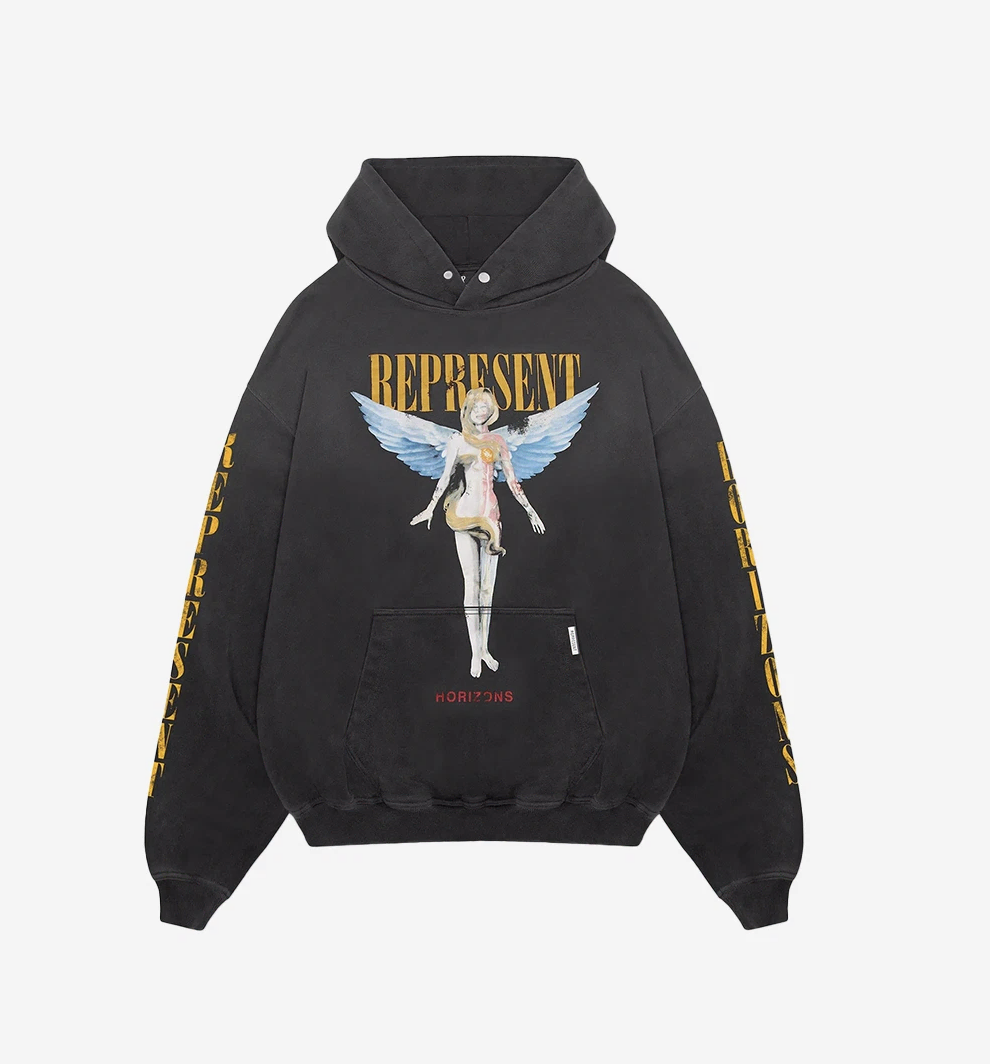 Represent Reborn Hoodie Aged Black