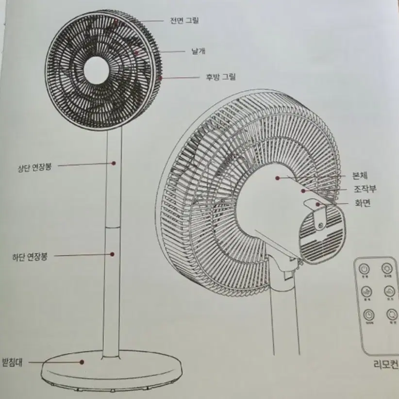 백화점입점 브랜드 14인치 15엽 리모컨선풍기