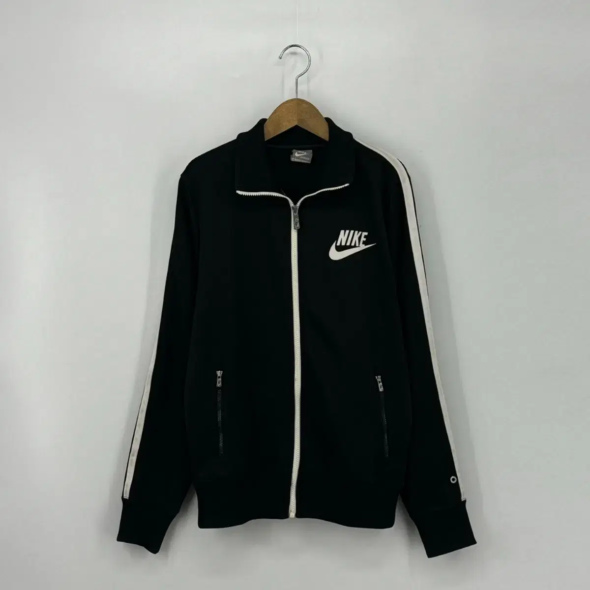 Nike Jersey Zip Up Track Top (95 size / BLACK)