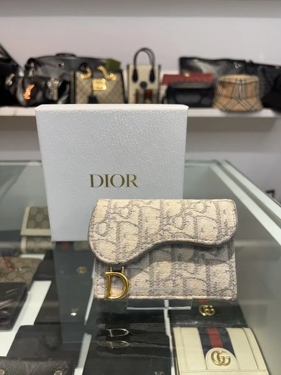 (OS) Dior Oblique Card Wallet Gray