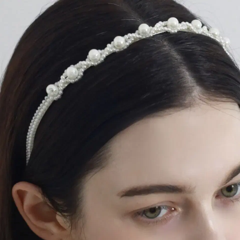 HAS 하스 플라워 펄 헤어밴드 flower pearl hairband