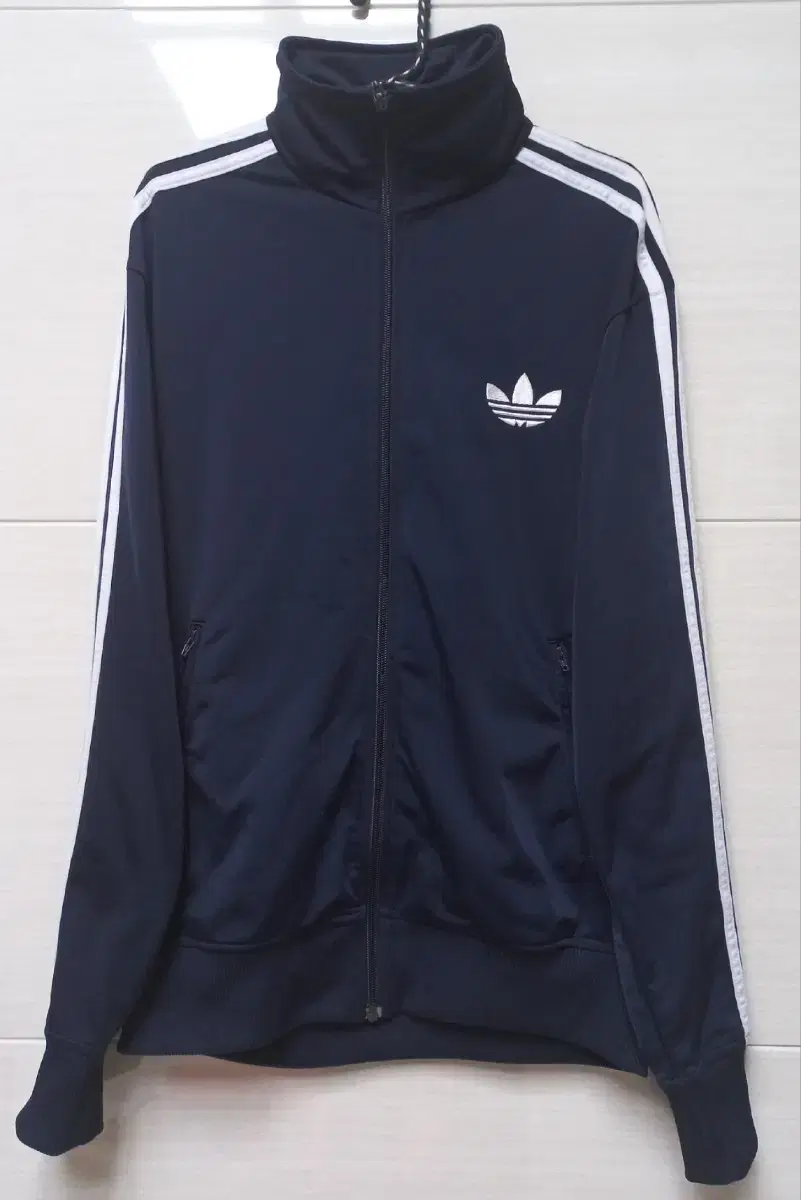 Adidas Firebird Navy and White Track Top Jersey Zip Up 100/L