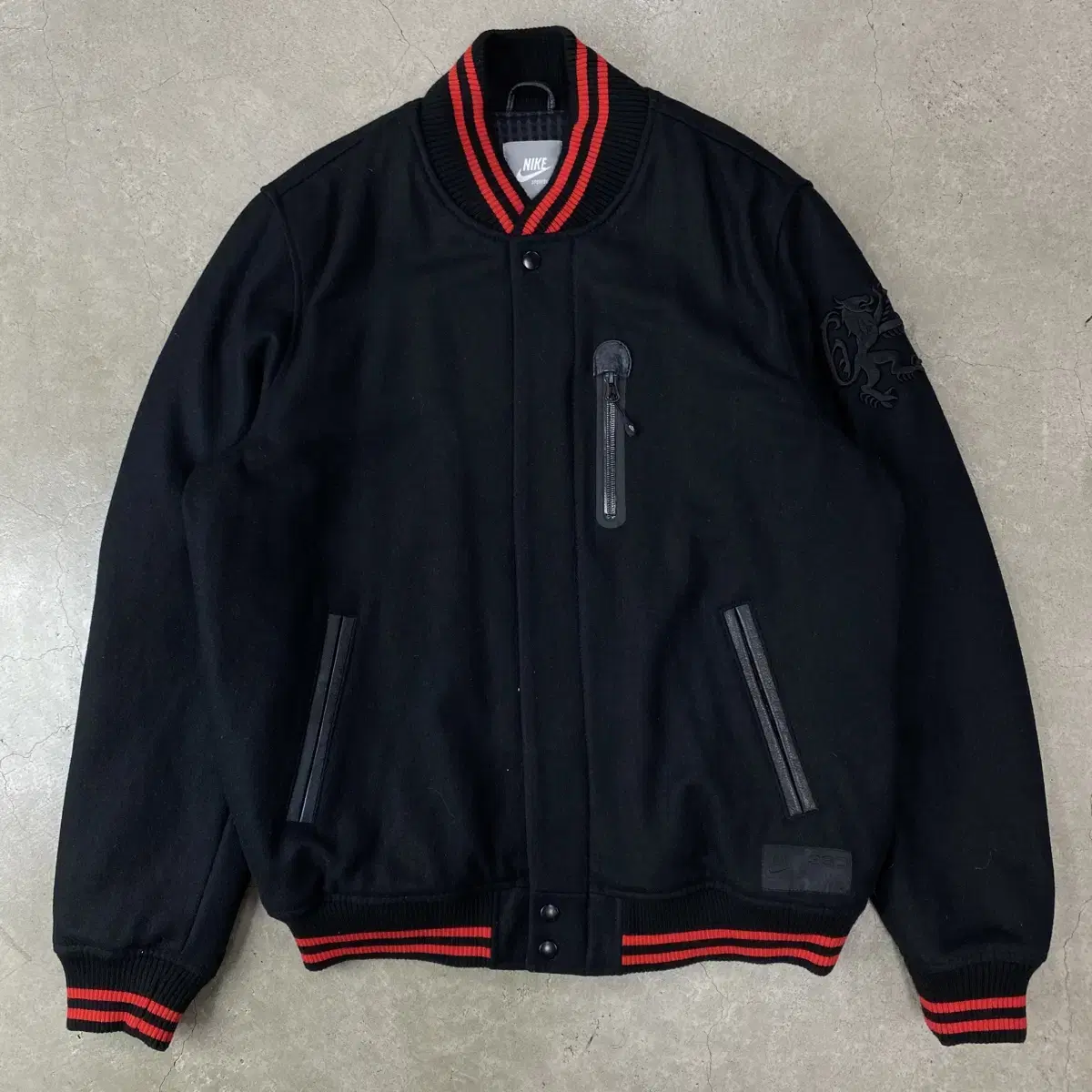 Nike 00s Logo Black Woolen Varsity Jacket