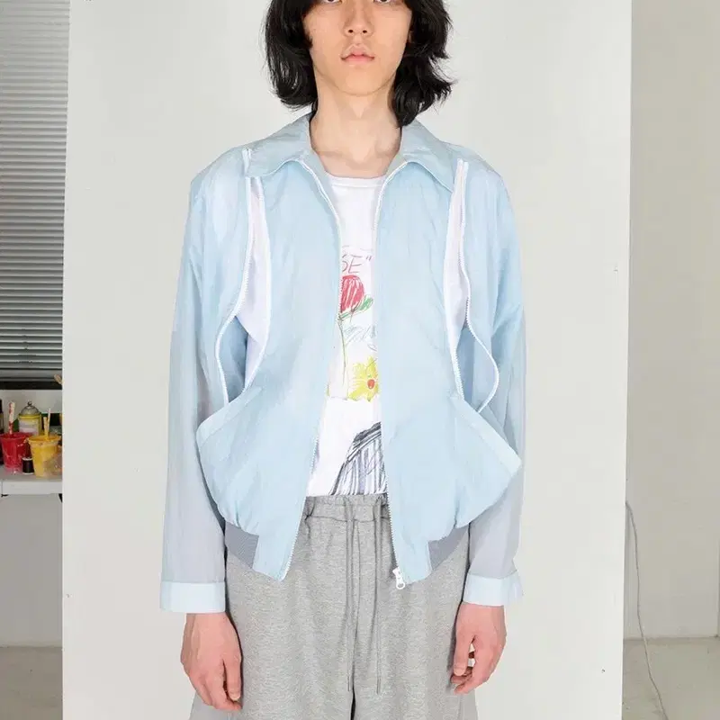 【THE MUSEUM VISITOR】LOVE ART NATURE SWEATSHIRTS LIGHT BLUE THE MUSEUM VISITOR