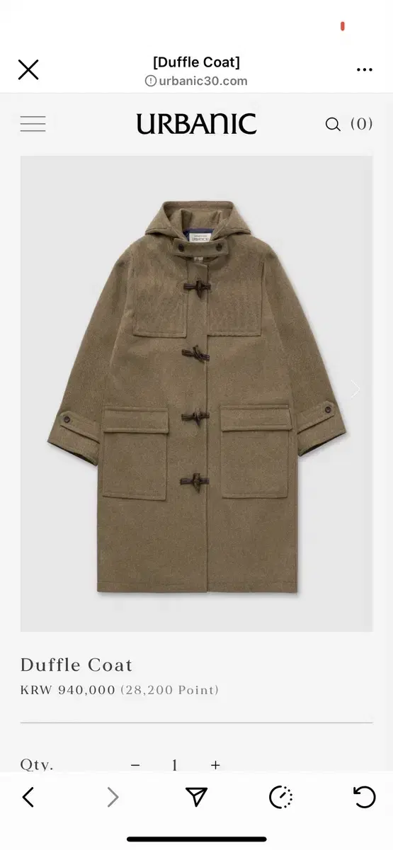 얼바닉30 urbanic30 duffle coat