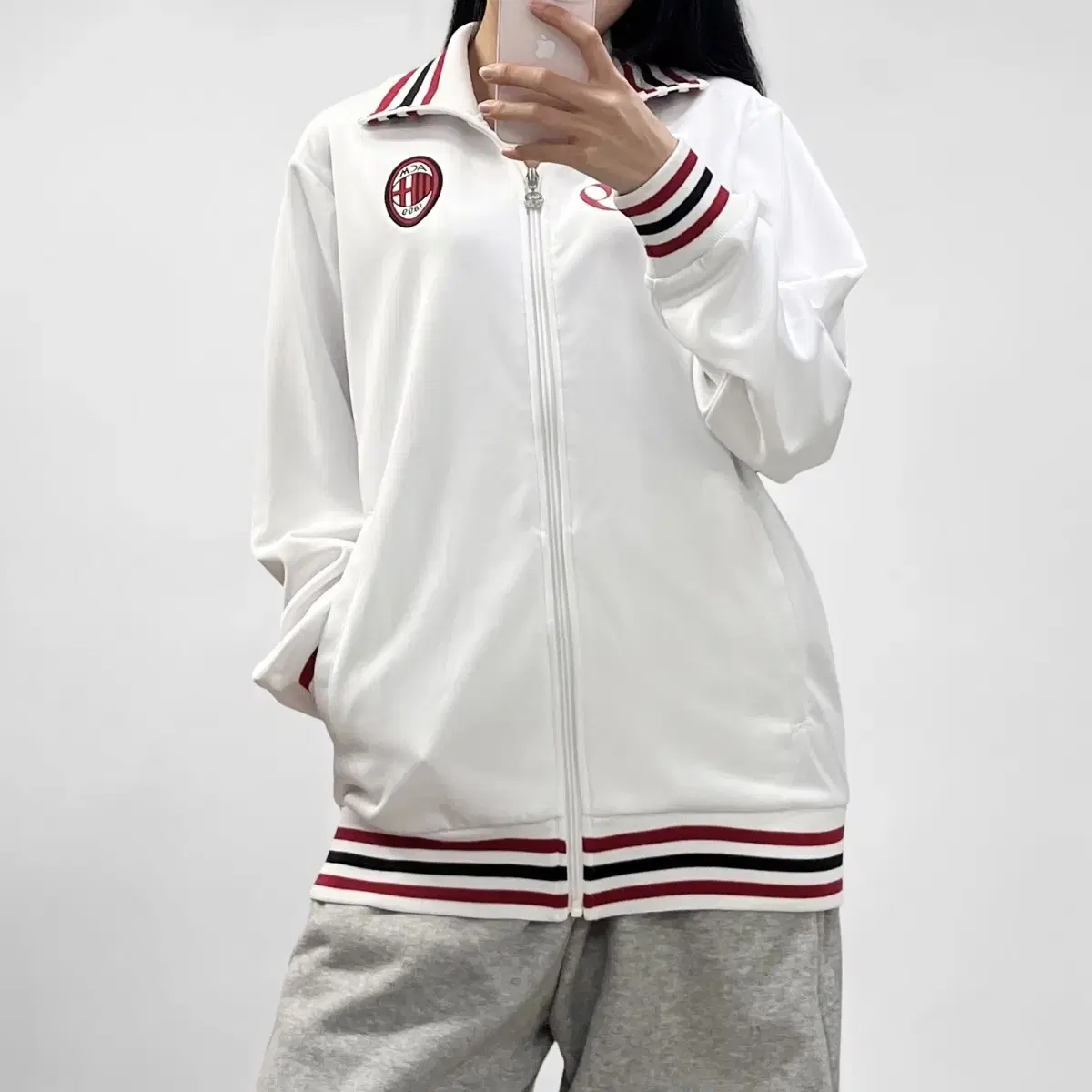 Adidas A.C Milan Tracktop Jersey White