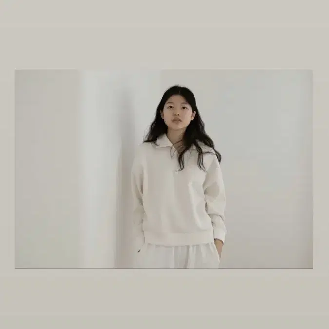 샵레터 letter PK half zip up 화이트 집업 스웻셔츠