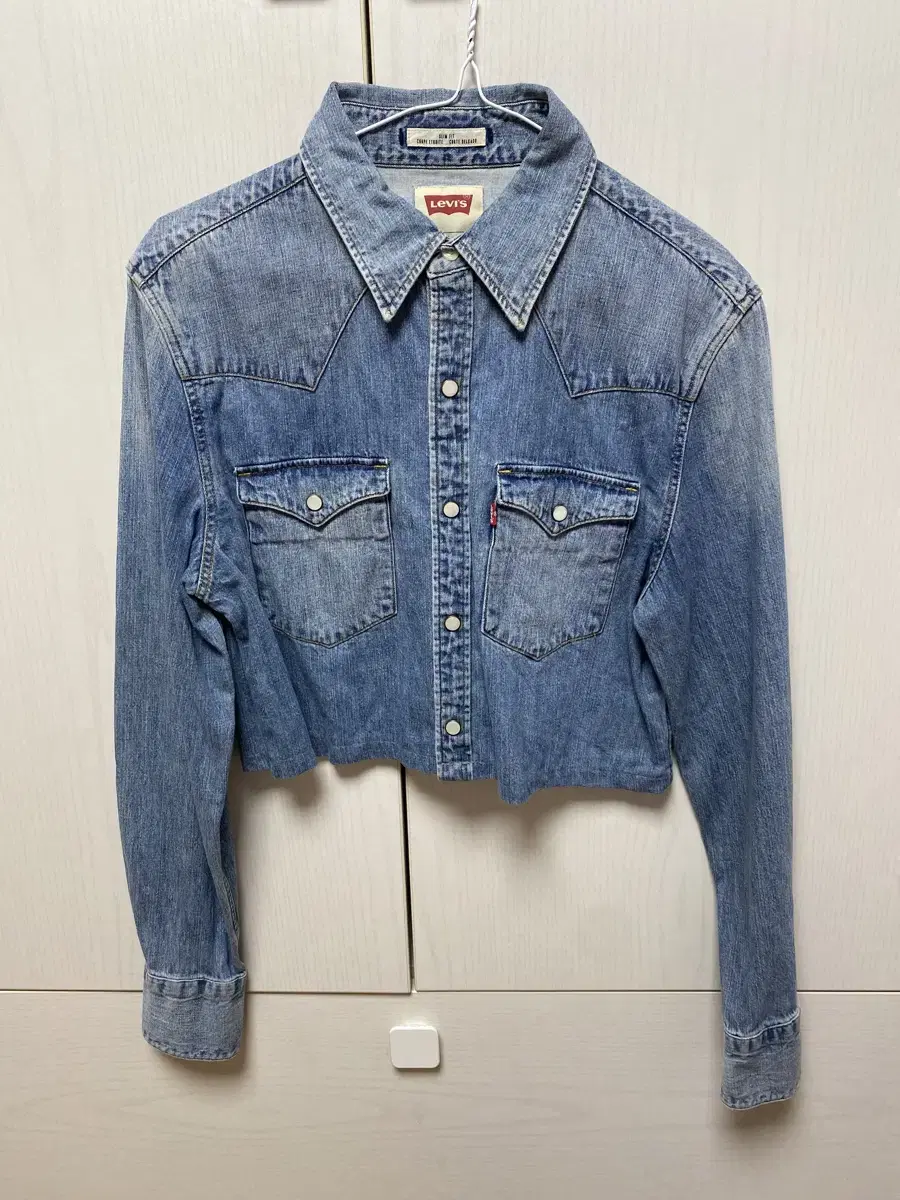 KimCoordinationVintage Levi's JeansJacket Ticking JeansShirt DenimShirt Crop Custom Washed Denim