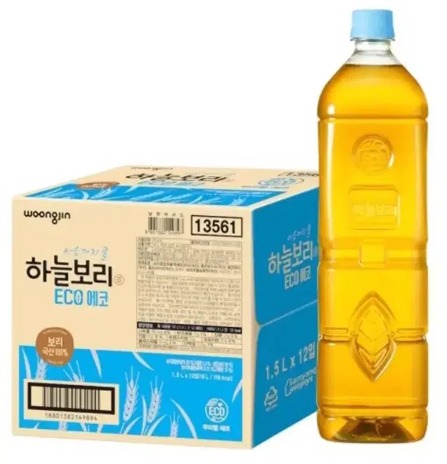 웅진 하늘보리 1.5L 12개 에코 무라벨 친환경