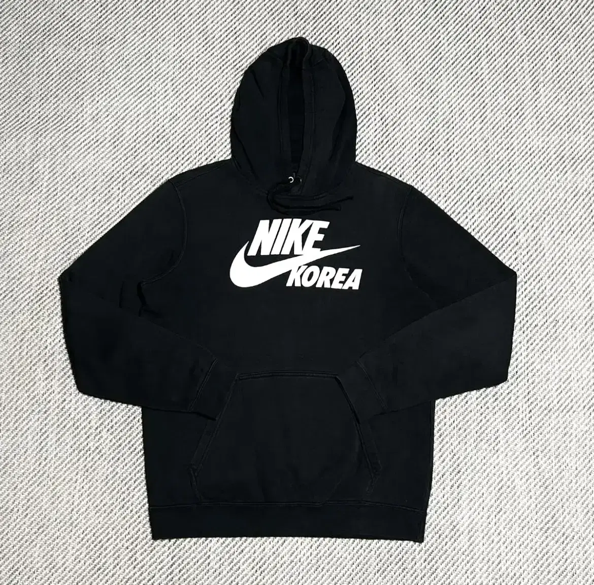 [ L ] Nike Nike Korea Black Cotton Big Logo Hoodie