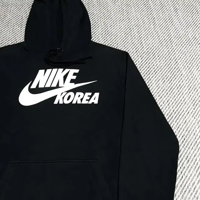 [ L ] Nike 나이키 코리아 블랙 코튼 빅로고 후드티