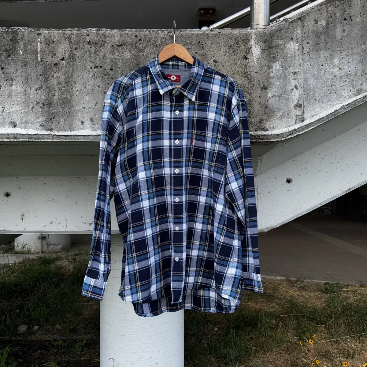 JPN Converse bloo Check Shirt 5L