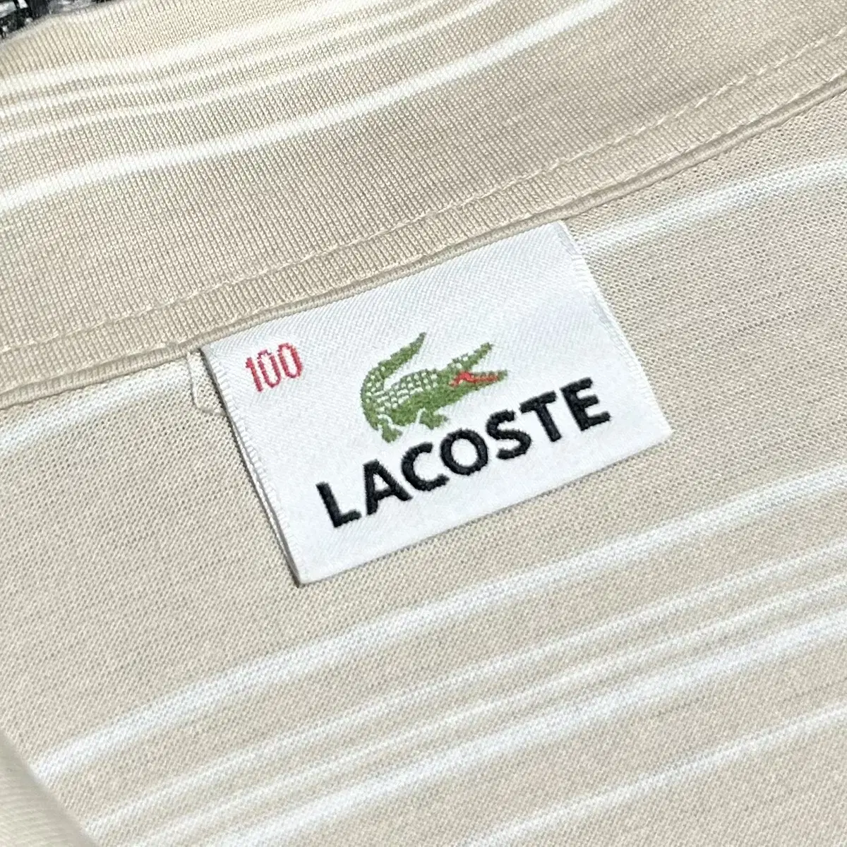 [ L ] Lacoste 라코스테 베이지 오픈 카라티