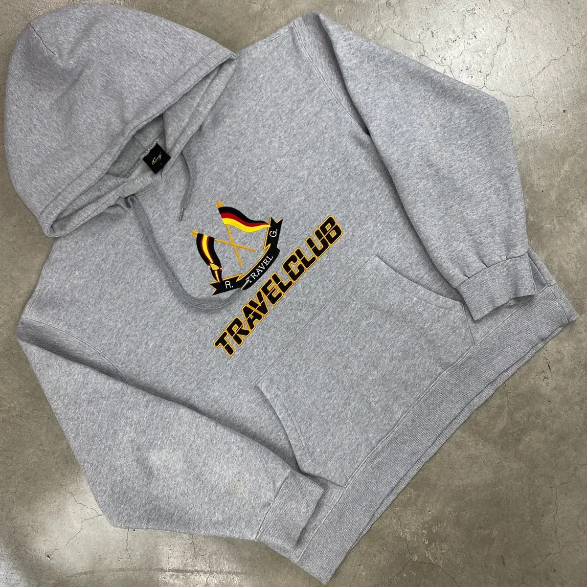 Treble Embroidered Go Grey Hoodie