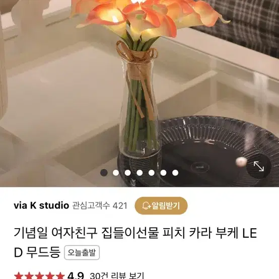 비아케이 피치 카라 부케 LED 무드등