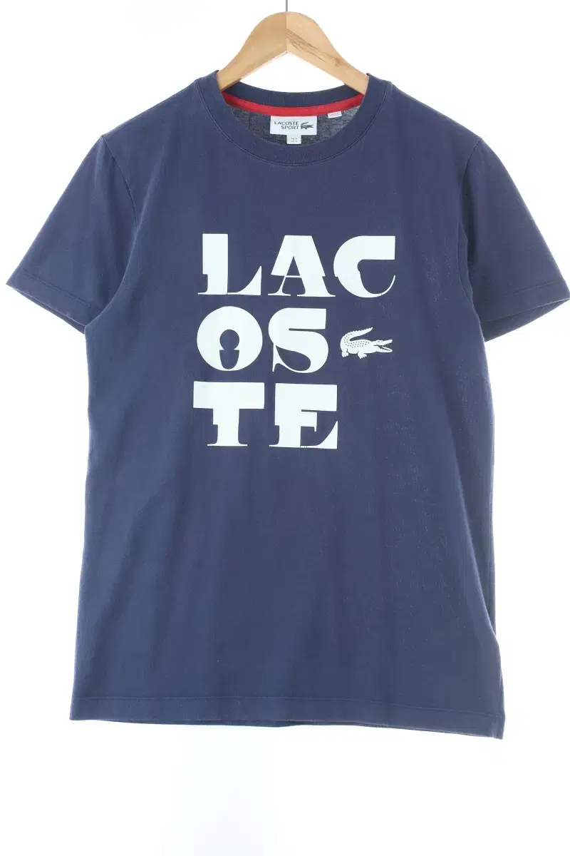 W(S) Lacoste Vahn T-Shirt bloo Big Print Old School-D7D0