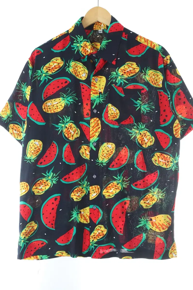 (2XL) BrandVintage Short Sleeve Shirt Southern Big Size Fruits Hawaiian-D8ED