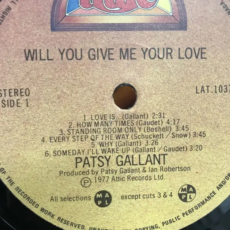 PATSY GALLANT  LP / AA2354