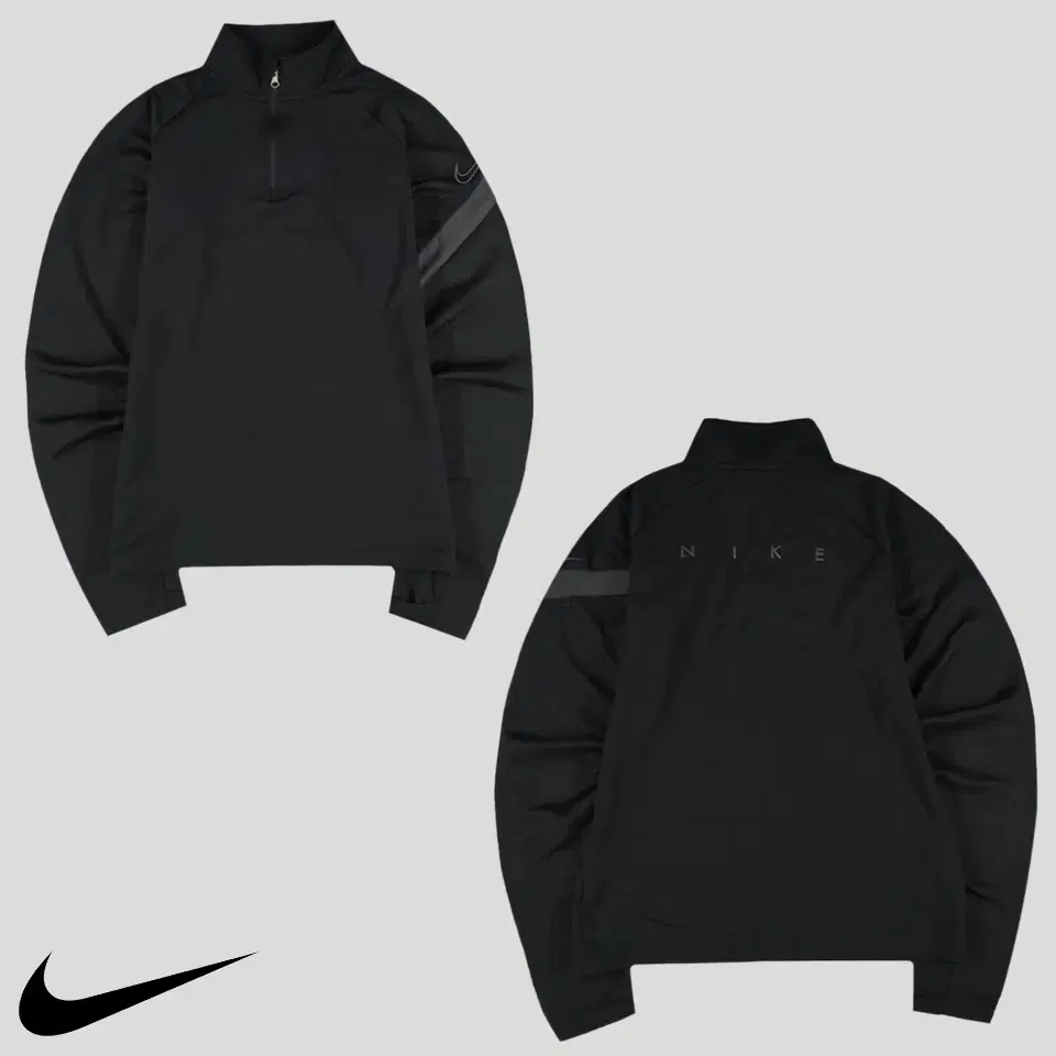 Nike Pigment Black Tonal Amsusi Logo Poly Functional Dry Fit Half Zip Up