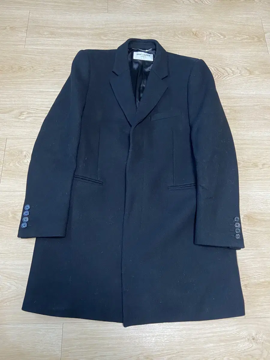 54 Saint Laurent FW22 Hidden Button Overcoat Jacket